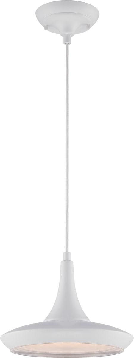 11W Fantom 1 Light Pendant - Modern White Ceiling Light Fixture for Dining Room, Kitchen, or Bedroom Lighting