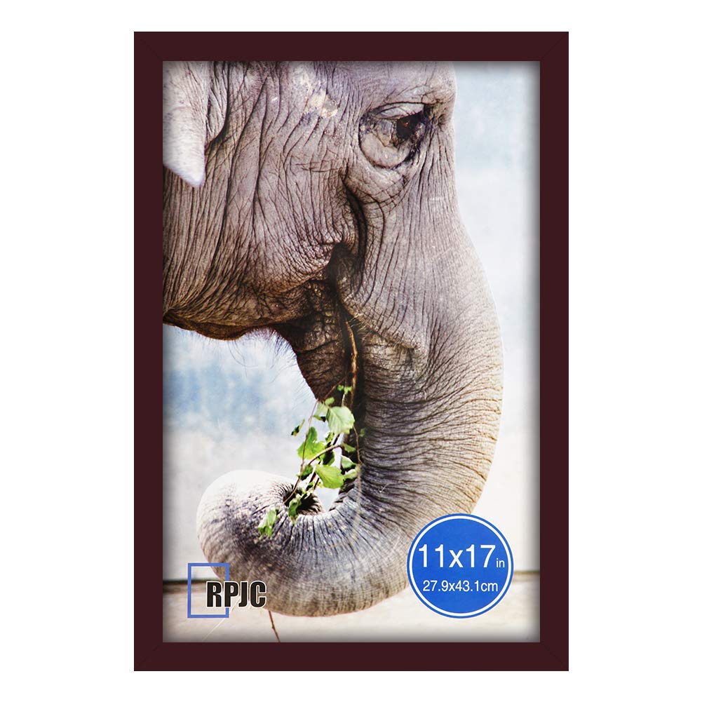 11x17 Inch Solid Wood Poster Frame - Dark Brown Wall Mount Picture Frame for Photos, Artwork & Posters | Perfect for Living Room, Bedroom & Office Decor