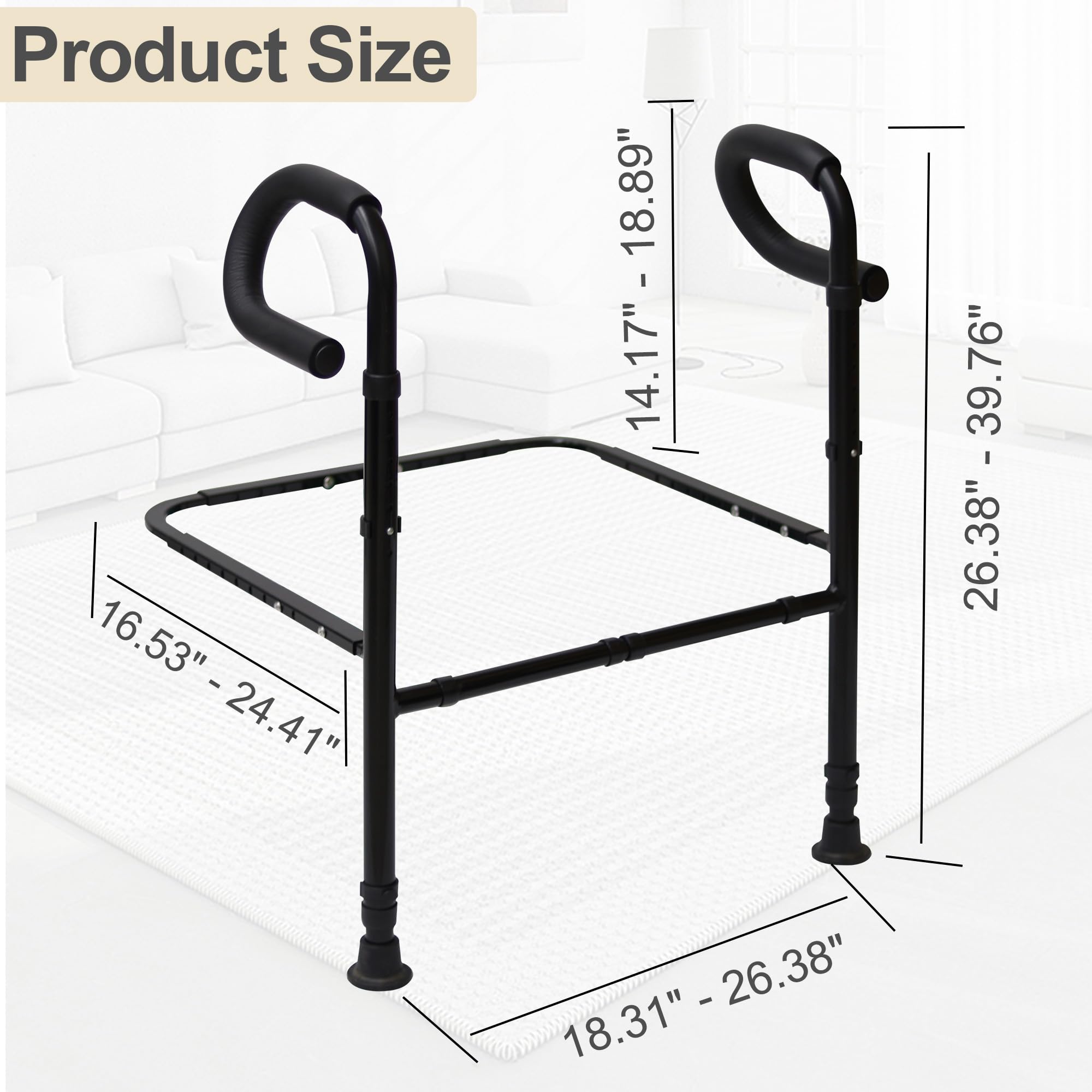 Adjustable Stand Assist Aid for Elderly - Versatile Mobility Couch Riser with Extra Handles - Senior Safety Rails for Patients & Disabled - Perfect for Living Room, Bedroom & Post-Surgery Recovery