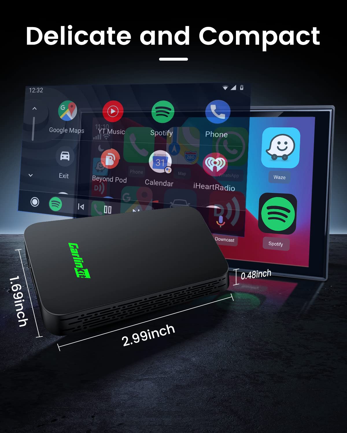 2024 CarlinKit 5.0 2air Wireless CarPlay & Android Auto Adapter - 5G WiFi Dongle for Wired CarPlay/Android Auto Cars - Plug & Play, Auto Connect, Online Update - Perfect for Commuting, Road Trips & Hands-Free Driving