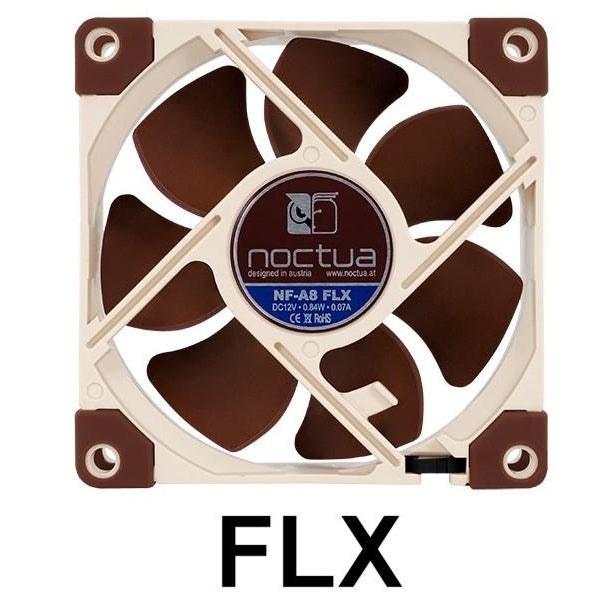 Noctua NF-A8 FLX 80x80x25mm 12V 3-Pin Premium Quiet Cooling Fan - Perfect for PC Cases, Servers & Home Theater Systems