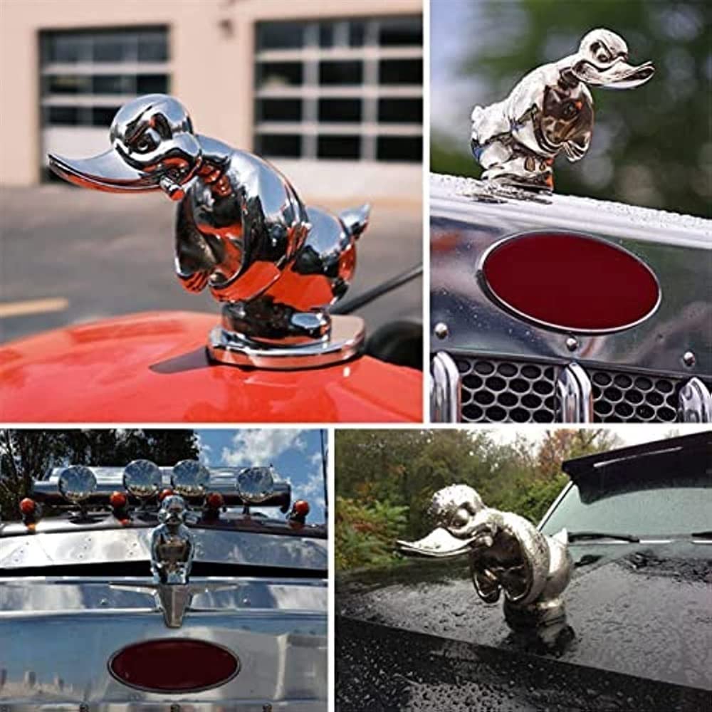 Angry Duck Hood Ornament - Death Proof Black Convoy Duck Car Decoration | Bar & Pub Wall Decor | Front Car Sticker Accessory (Silver) - Perfect for Truck, Jeep & Motorcycle Customization