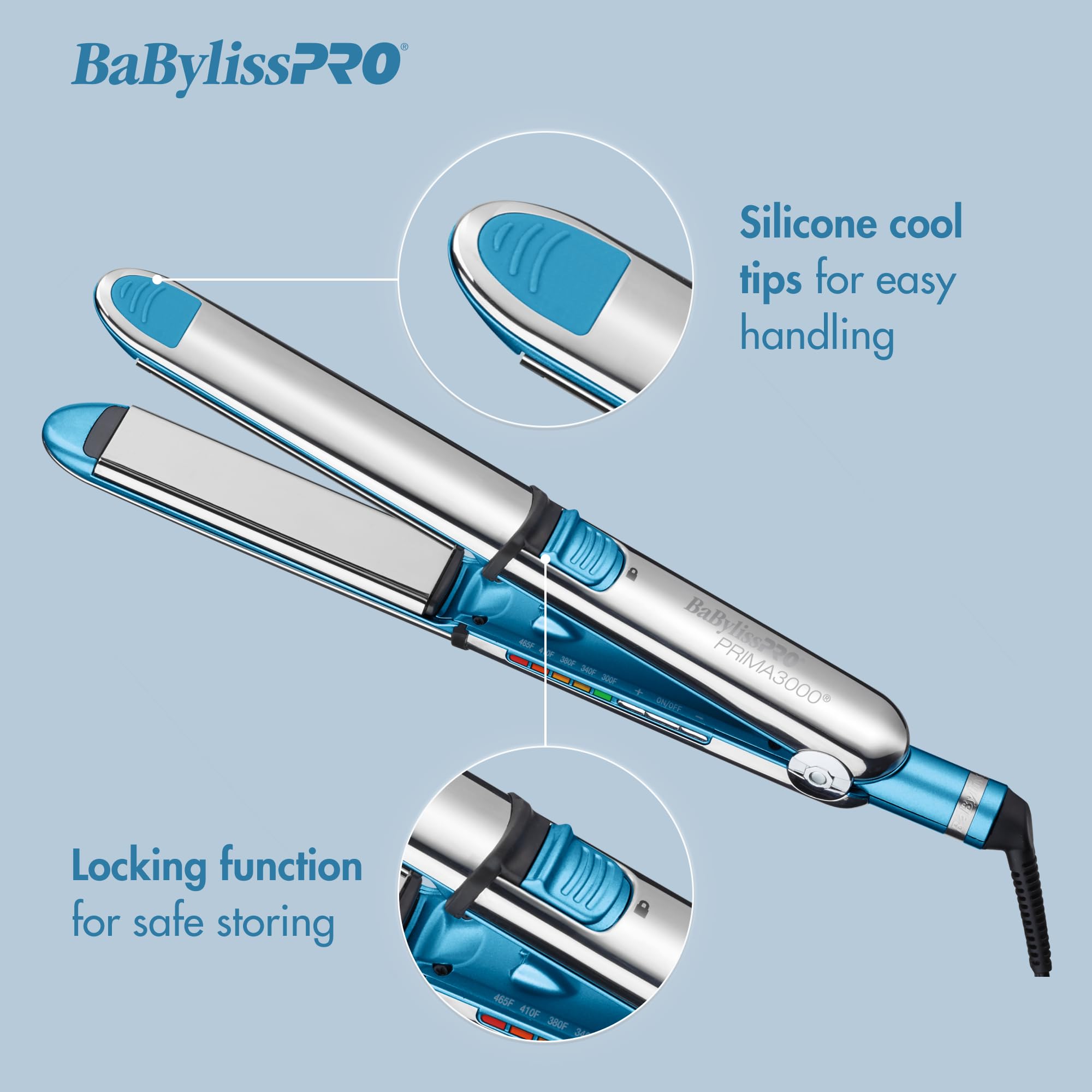 BaBylissPRO Nano Titanium Prima Ionic Hair Straightener & Curler - Professional Dual Styling Tool for Smooth Straight Hair or Voluminous Curls - Perfect for Home Use, Salons & Travel