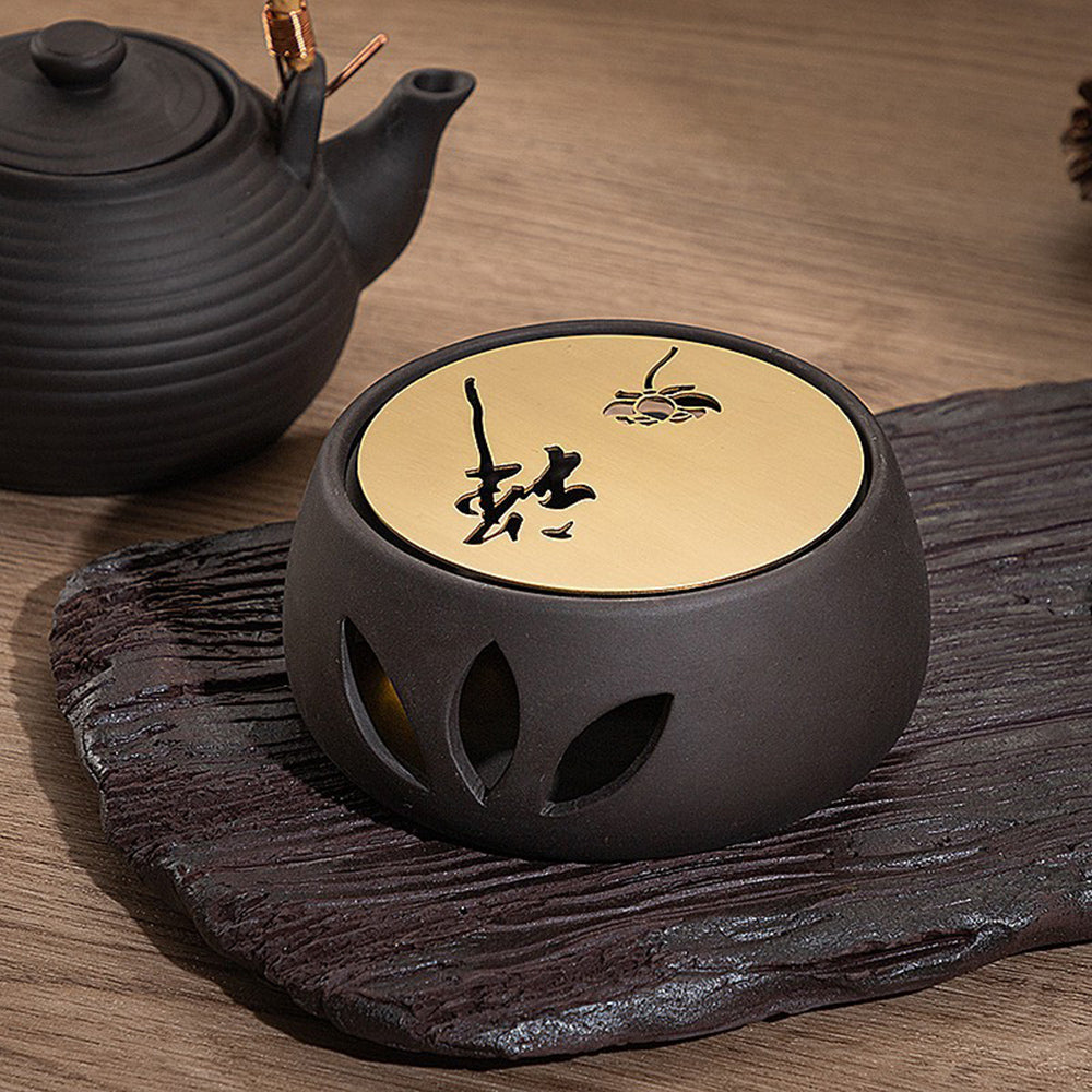 Premium Ceramic Teapot Warmer with Copper Plate - Handcrafted Tea Accessory for Keeping Tea Hot - Perfect for Home, Office & Tea Ceremonies