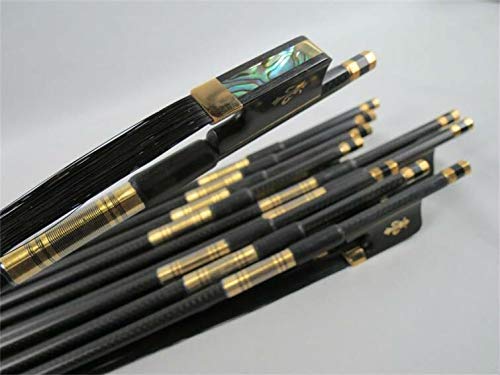Premium 4/4 Carbon Fiber Violin Bow with Ebony Frog & Copper Parts - Natural Black Horsehair, Perfect Balance - Ideal for Professional Performances, Practice & Orchestra Use