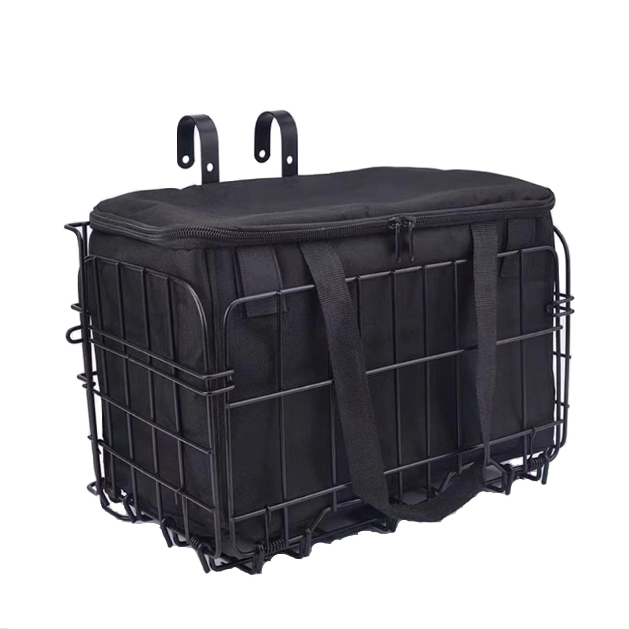 Foldable Metal Bike Basket - Front Handlebar & Rear Seat Frame Hanging Storage Basket with Detachable Bag | Perfect for Shopping, Commuting, Mountain Bikes & Outdoor Cycling Accessories | Great for Groceries, Picnics & Daily Rides