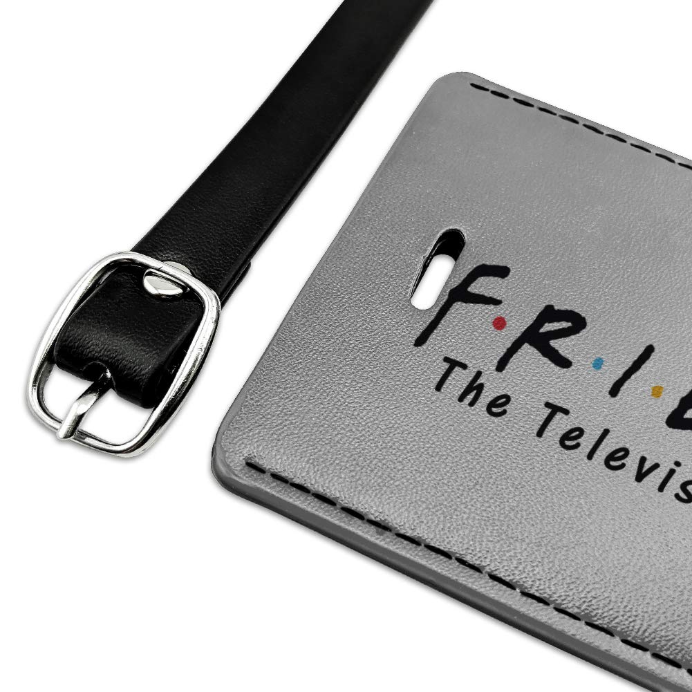 Friends TV Show Logo Rectangle Leather Luggage Tag - Personalized Carry-On ID Tag for Suitcases & Travel Bags - Perfect for Fans, Travel Enthusiasts & Gift Giving