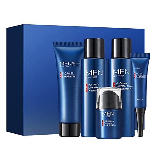 **Cozymazy Age Defy Men's Anti-Wrinkle Face Cream Set – 5-Piece Moisturizer for Wrinkle Control, Oil Balancing & Hydration – Complete Skincare Routine for Men**    *(Ideal for Daily Use, Travel, or Gifting – Perfect for Busy Professionals & Anti-Aging Skincare Enthusiasts)*