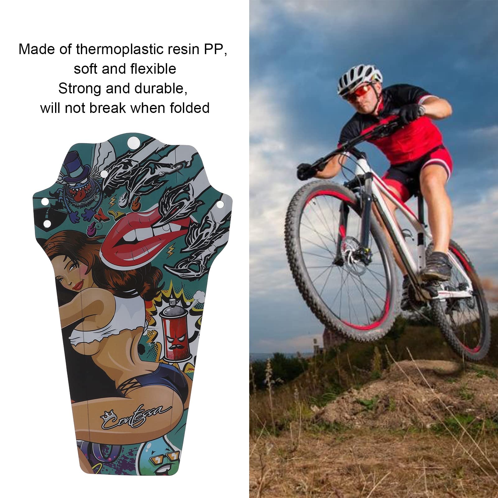 Alomejor Universal Mountain Bike Fenders - Front & Rear Mud Guards for Downhill & Folding Bikes | Perfect for Trail Riding, Commuting & Wet Weather Protection