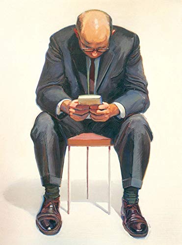 Wayne Thiebaud Man Reading Canvas Art Print - Stretched Wall Decor - Ready to Hang Framed Painting - Perfect for Living Room, Bedroom & Office Decor