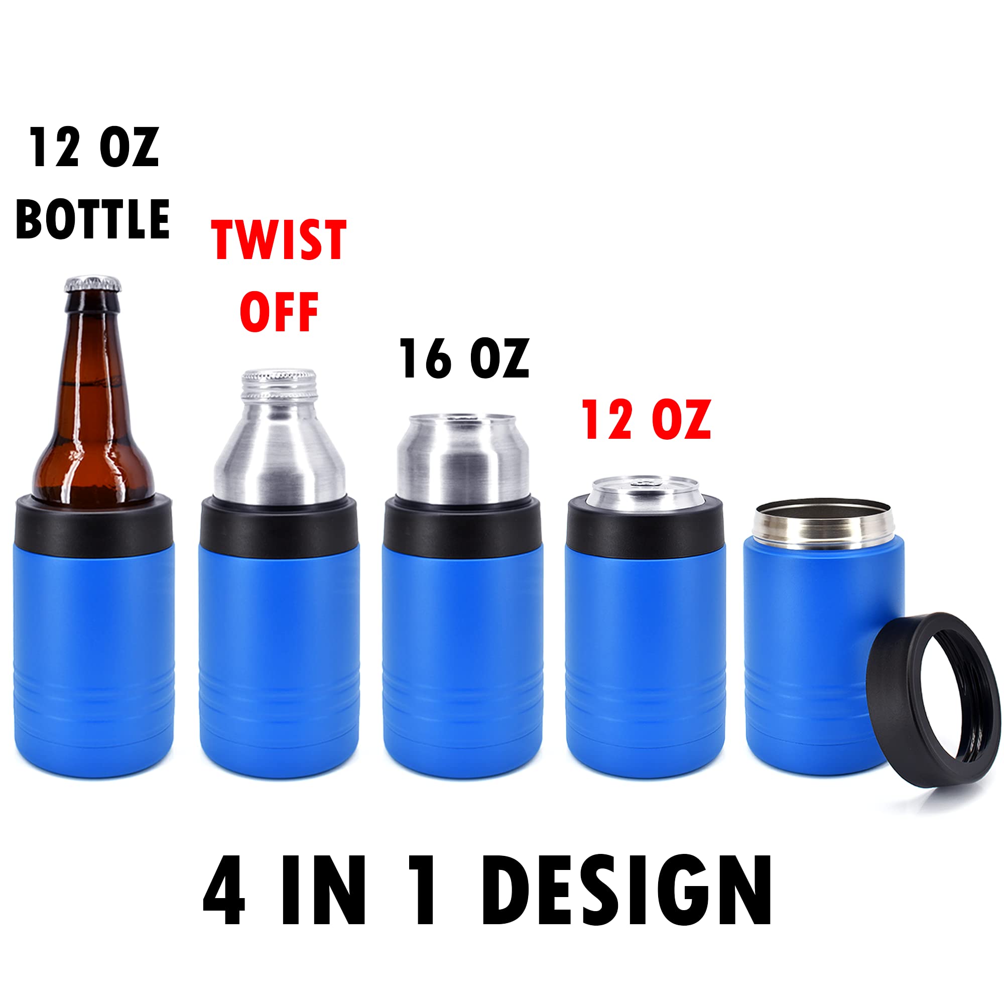 Clear Water Home Goods - 24-Pack 12 oz Stainless Steel Double Wall Vacuum Insulated Bottles & Cans | Keeps Drinks Cold for 24 Hours | Powder Coated Royal Blue | Perfect for Camping, Picnics & Office Use
