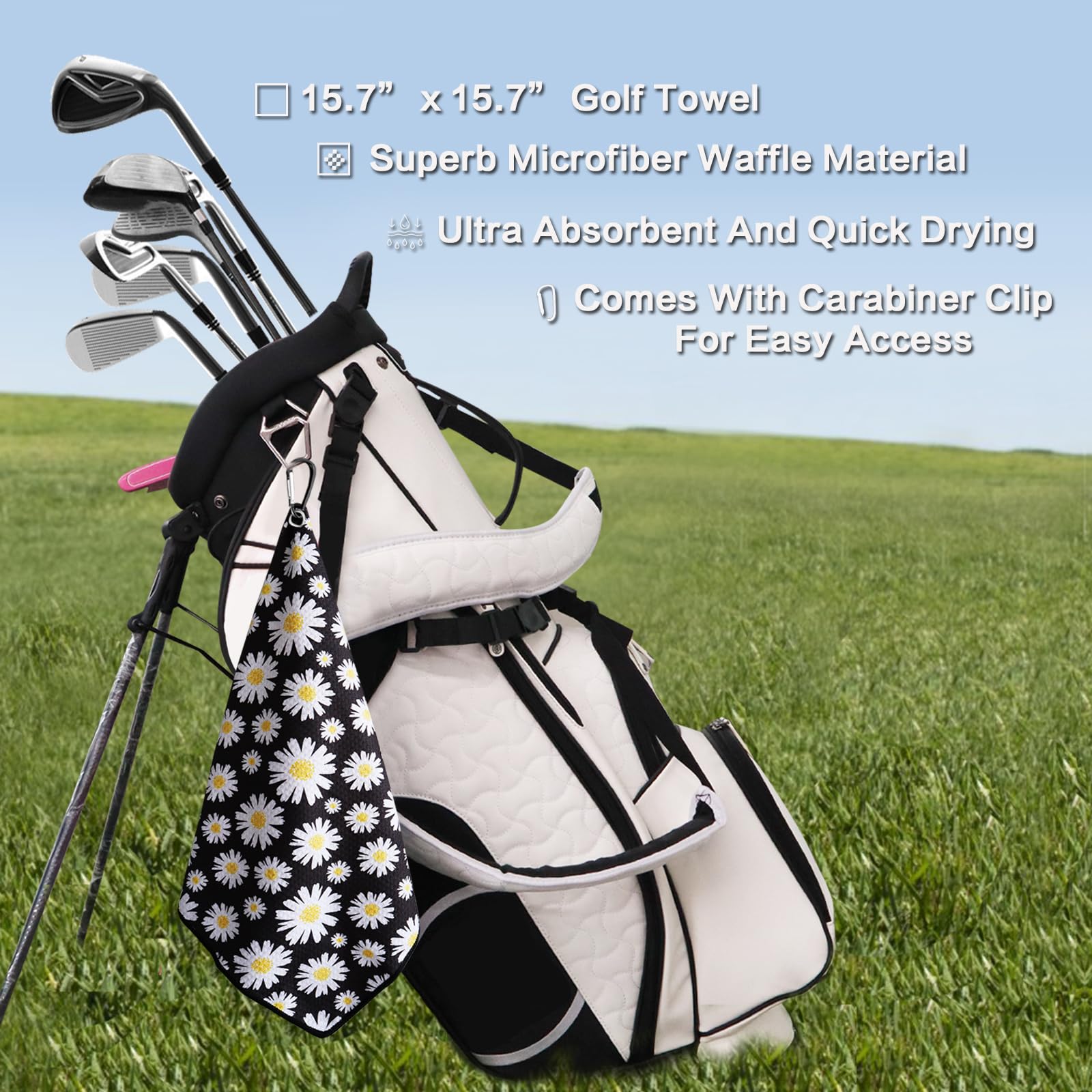 Premium 2-Pack Golf Towel Set with Club Brush - 16