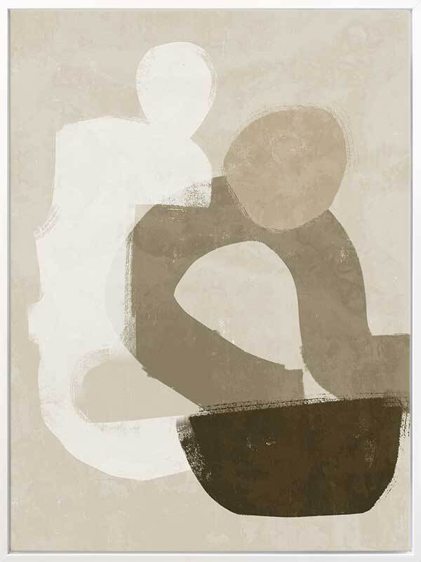 At Ease Dark Brown Canvas Art Print - Modern Wall Decor for Living Room, Bedroom & Office - Framed Abstract Landscape Painting for Home & Office Decor