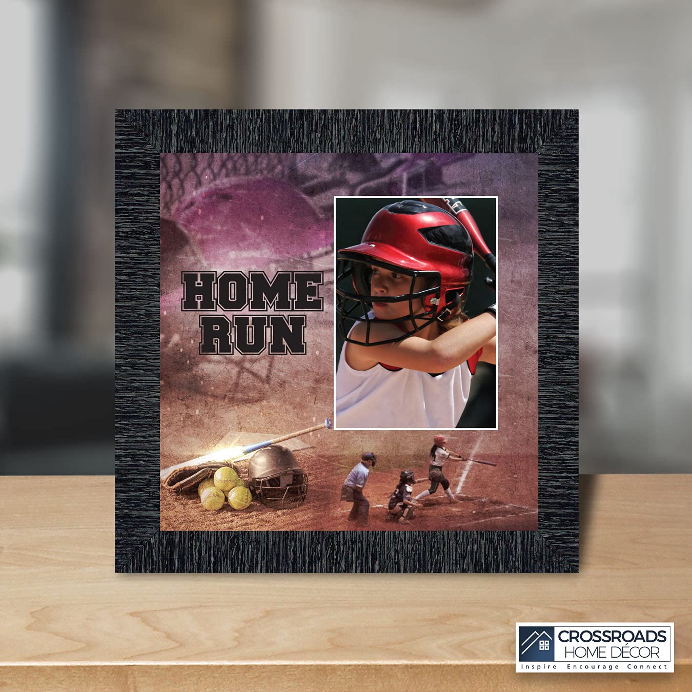 Home Run Softball Picture Frame 6365CH - Perfect for Displaying Sports Memories, Team Photos, and Game Day Moments