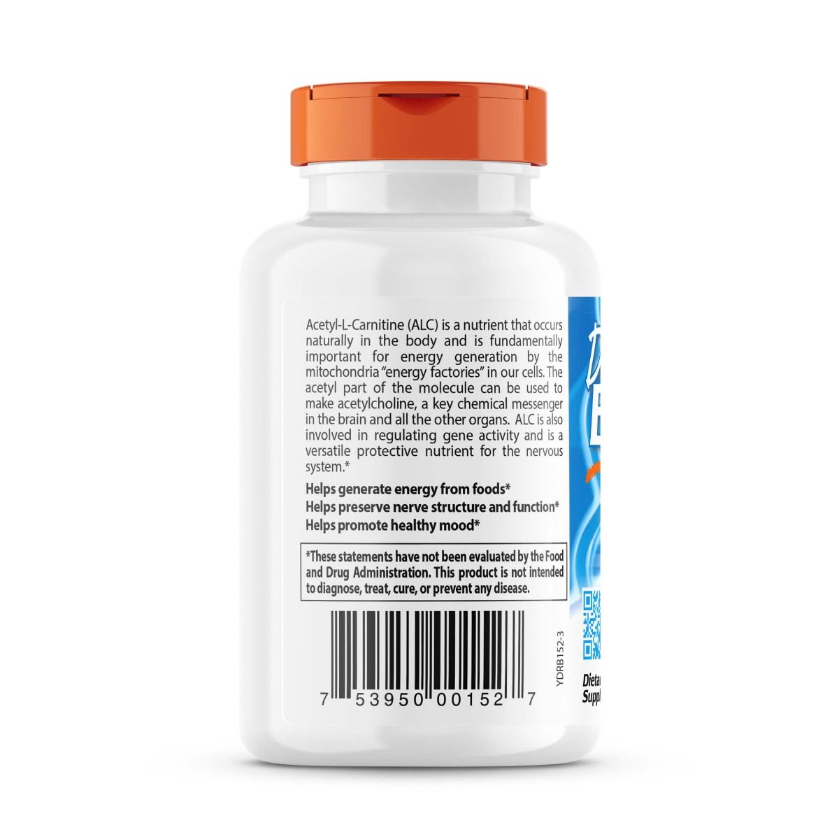 Doctor's Best Acetyl L-Carnitine 500mg with Biosint Carnitine | 120 Vegetarian Capsules | Supports Energy, Brain Function & Weight Management | Ideal for Athletes, Fitness Enthusiasts & Cognitive Health