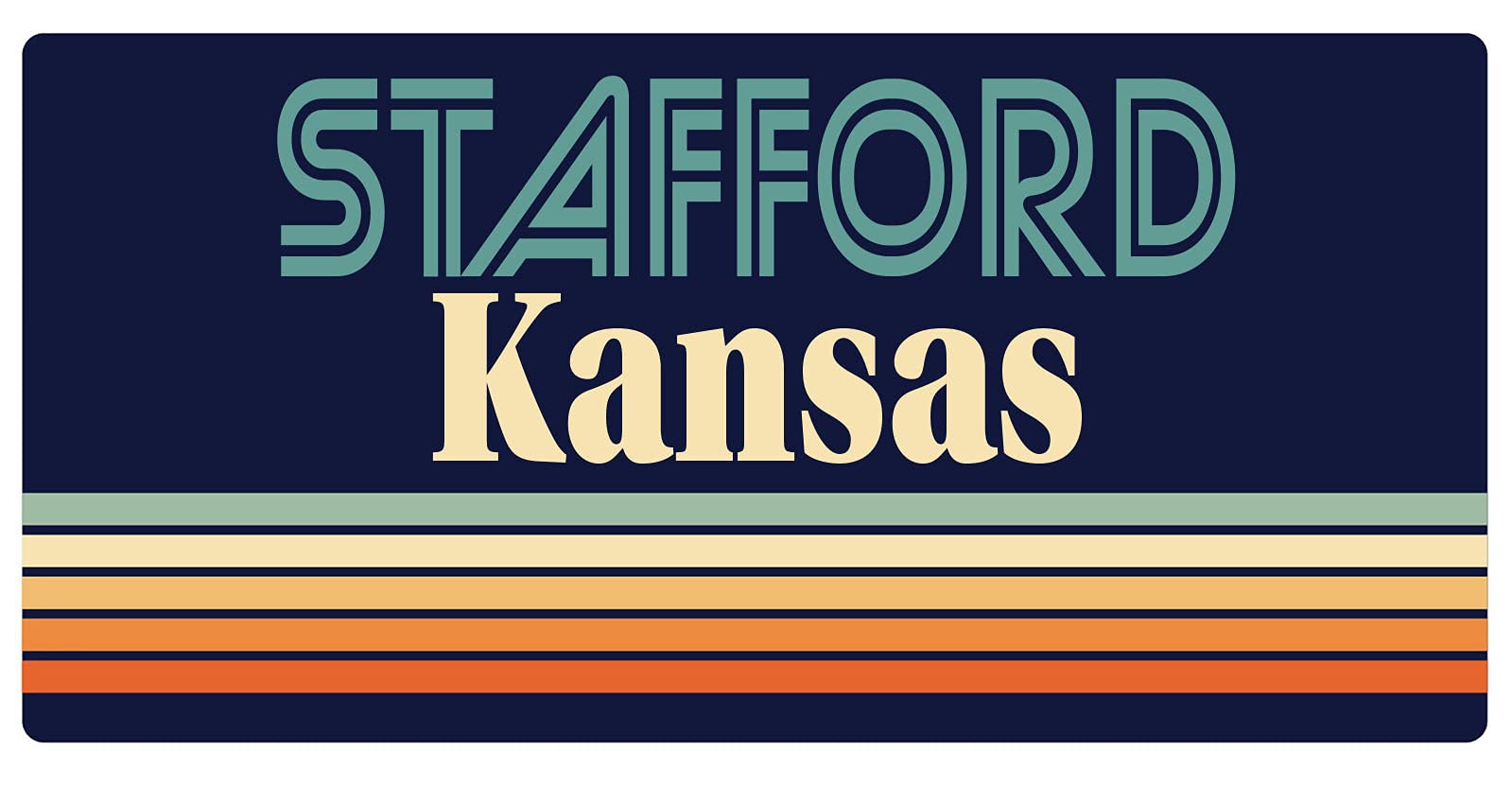 Stafford Kansas 5 x 2.5-Inch Retro Fridge Magnet - Vintage Souvenir & Decorative Kitchen Accessory for Refrigerators, Lockers & Office Spaces