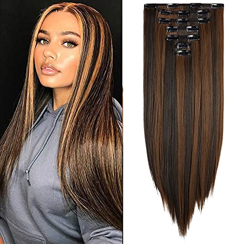 Dark Brown Mix Light Auburn