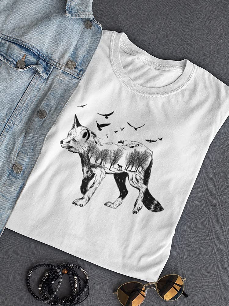 Stylish Women's Fox Sketch T-Shirt - Trendy Animal Print Tee for Casual Outfits & Nature Lovers