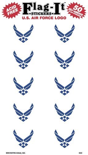 Air Force Logo Flag Stickers - Patriotic Decals for Home, School, Office & Car Windows - Perfect for Military Support, Classroom Decor & American Pride Displays