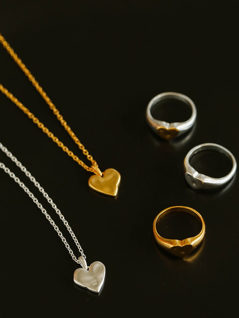 Heart Signet Ring - Elegant New Heart Series Jewelry for Women, Perfect for Valentine's Day Gifts & Everyday Wear