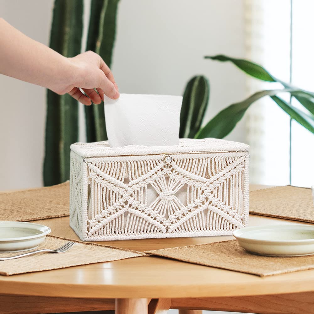 Elegant Rectangle Tissue Box Cover - Stylish Paper Tissue Holder & Napkin Organizer for Bathroom, Bedroom, Dresser, Living Room & Office - Perfect Home Decor Gift for Housewarming & Hostess