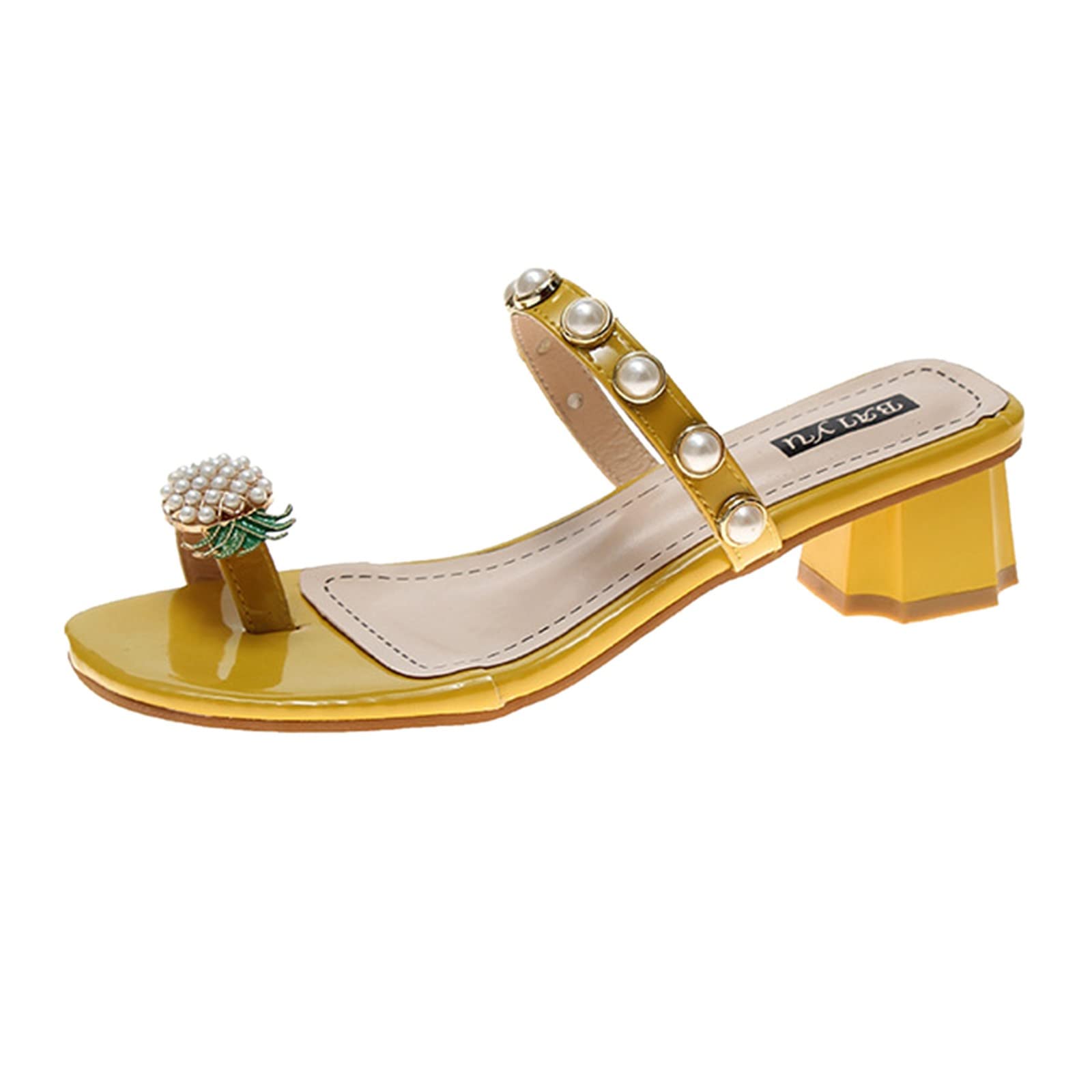 Women's Fashion High Heel Slippers - Breathable Slip-On Sandals with Toe Knob Design for Indoor/Outdoor Wear, Home, Office & Casual Occasions
