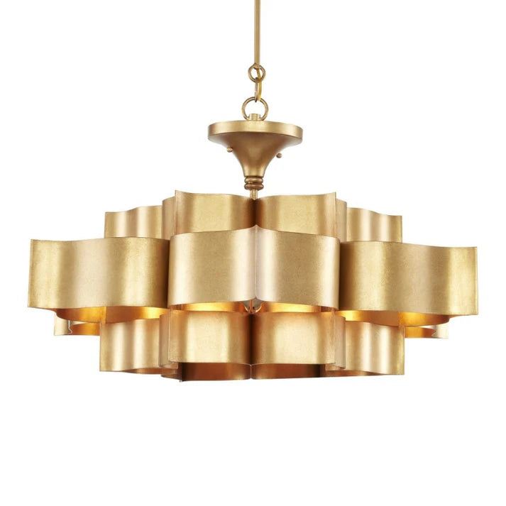 Grand Lotus Large Black Chandelier - Elegant Modern Ceiling Light Fixture for Dining Room, Living Room & Bedroom Decor