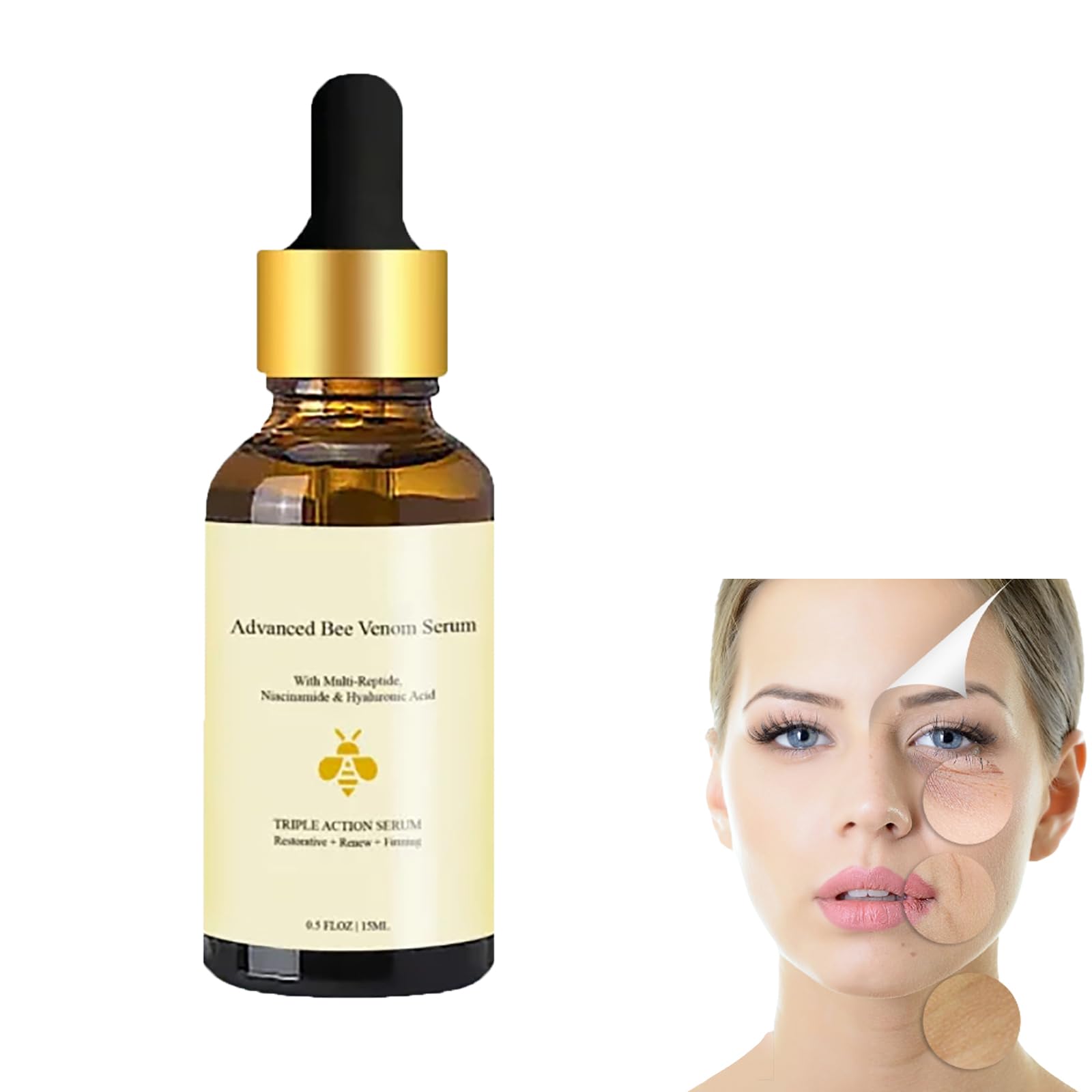 Vintesse Advanced Bee Venom Serum for Face - Anti-Aging & Skin Tightening Treatment - 1 oz Bottle - Perfect for Night Routine & Wrinkle Reduction