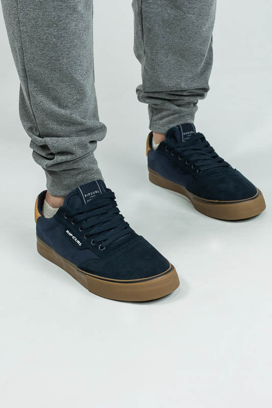 Rip Curl H New Praga Navy Brown Sneakers - Men's Casual Skate Shoes for Surfing, Skateboarding & Everyday Wear
