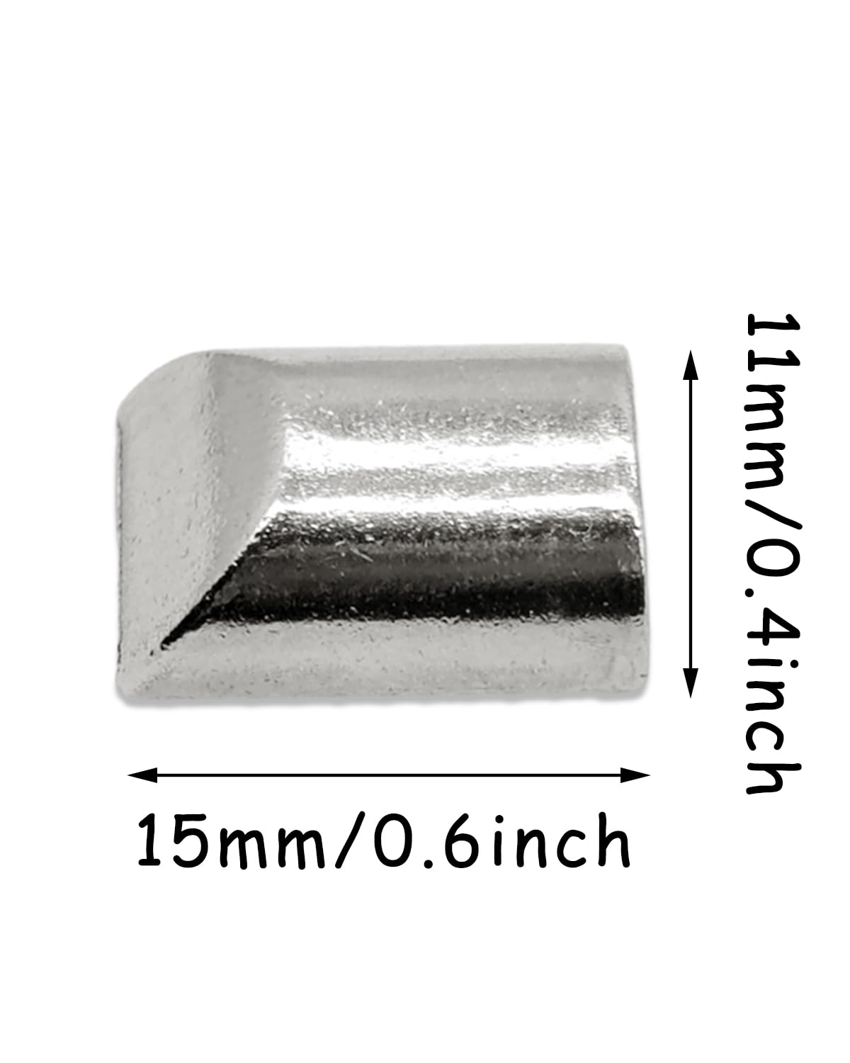 100 Pcs Nickel Rectangle End Tips for Buckle Sewing, Zipper Pull Repair - Perfect for Bags, Luggage & Travel Accessories - DIY Craft Supplies for Secure Fastening