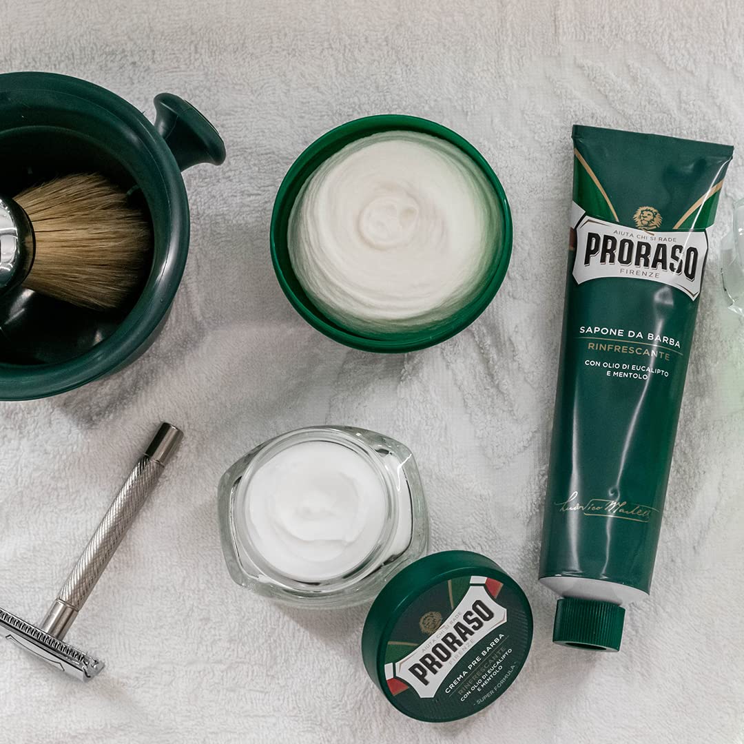 Proraso Shaving Soap for Men - Refreshing Eucalyptus & Menthol Shaving Cream - Classic Italian Barber Shop Formula - Perfect for Sensitive Skin & Close Shaves - Ideal for Daily Grooming & Beard Care Routine
