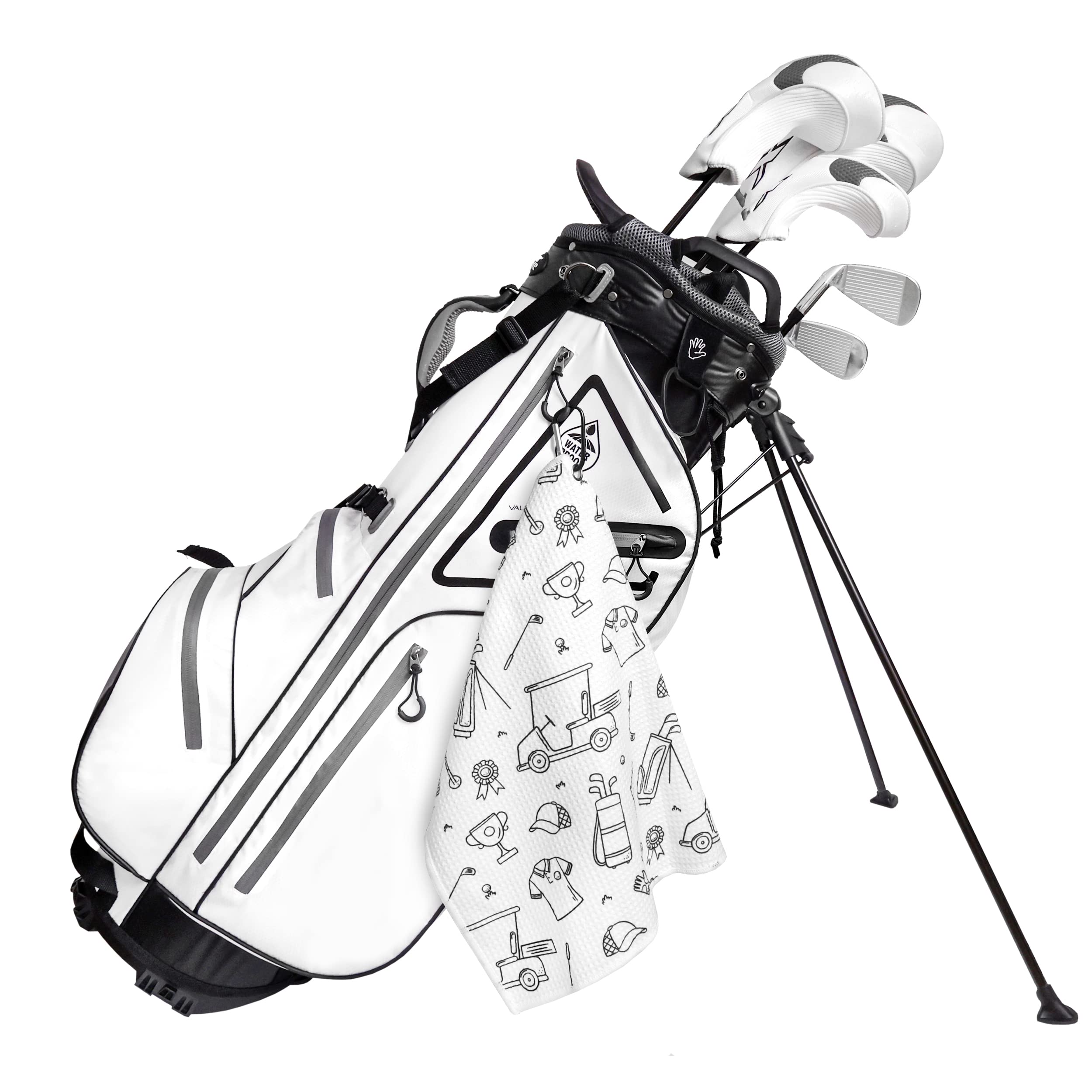 Premium Golf Towel Set of 2 - Microfiber Waffle & Ball Towels for Golf Bags | Ideal Golf Accessories for Men & Women | Perfect Golf Gift for Players | Use on Golf Clubs, Bags & Carts During Practice & Tournaments