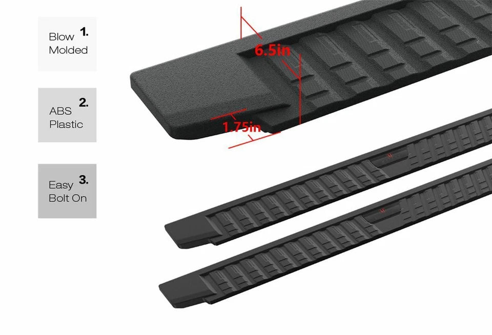APS T Series Running Boards for Ram 1500 2019-2025 Quad Cab - Heavy Duty Aluminum Side Steps with Non-Slip Surface - Perfect for Off-Roading, Truck Access & Style Enhancement