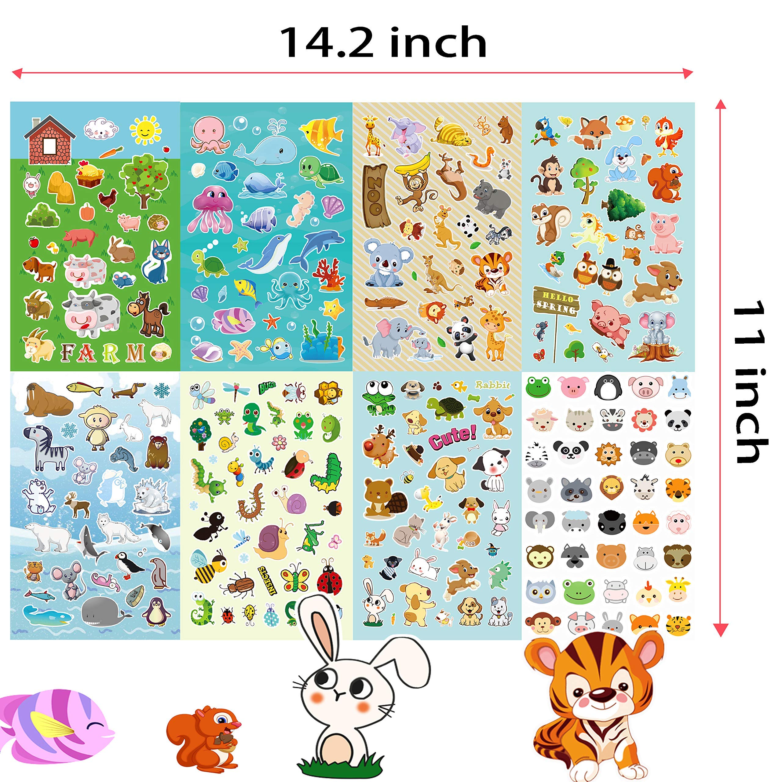 Kids Stickers - 3 Packs of 6300+ Cute Animal & Puffy Stickers with Various Designs | Perfect for Scrapbooking, School Projects & DIY Crafts