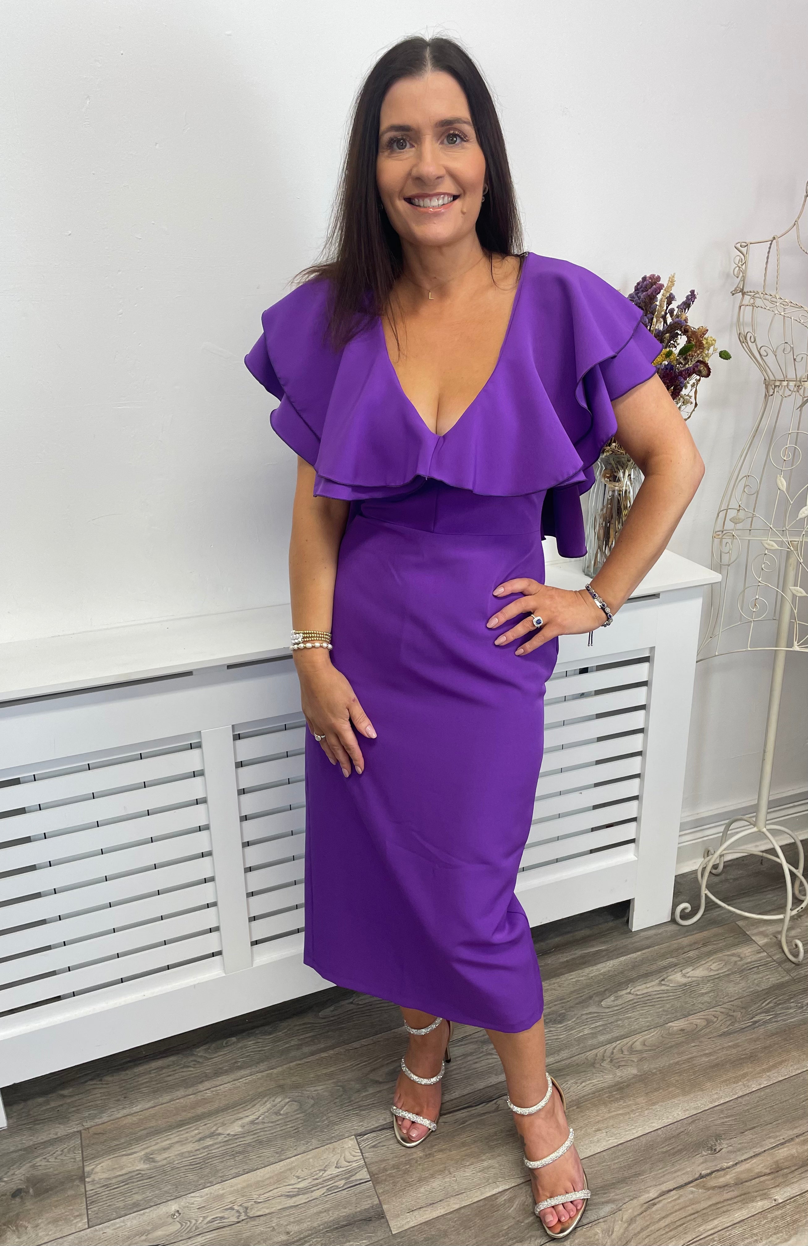 BUGAN MIDI DRESS in Purple - Elegant Flowy Summer Dress for Women | Perfect for Beach Vacations, Date Nights & Casual Outings