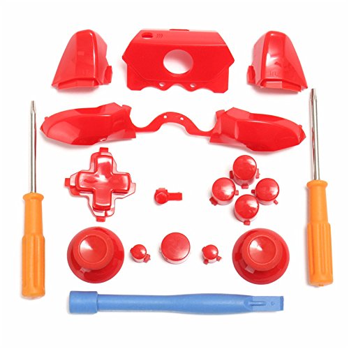 Xbox One Elite Controller Bumper Triggers Buttons Replacement Kit - Full Set D-pad LB RB LT RT Buttons with T8 T6 Screwdrivers Tools (Red) | Perfect for Gaming, Controller Repair & Maintenance