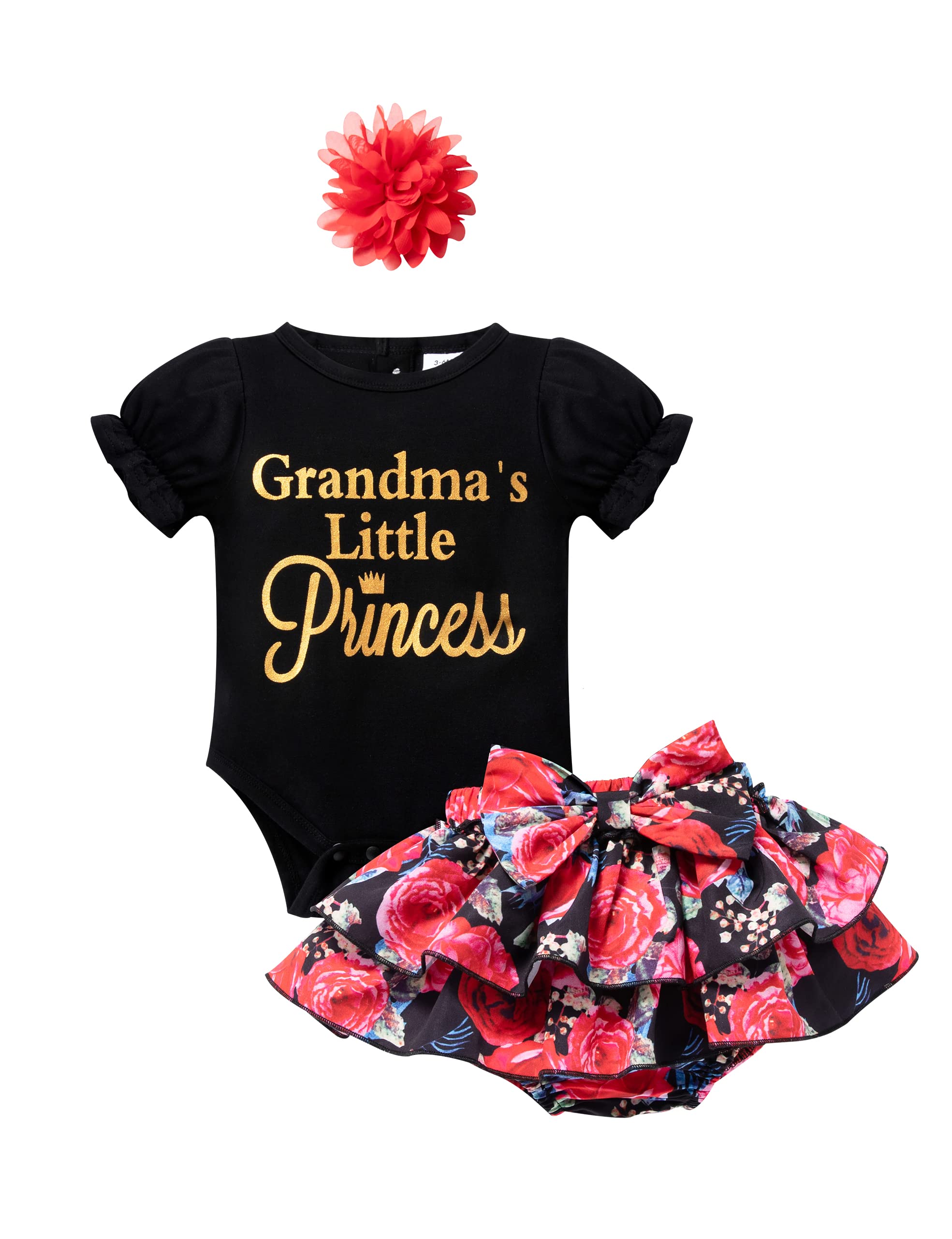PAKGLEJG Newborn Baby Girl Clothes - Cute Floral Short Sleeve Romper & Shorts Set | Summer Outfits for Infant Girls | Perfect for Playdates, Beach Trips & Family Photos