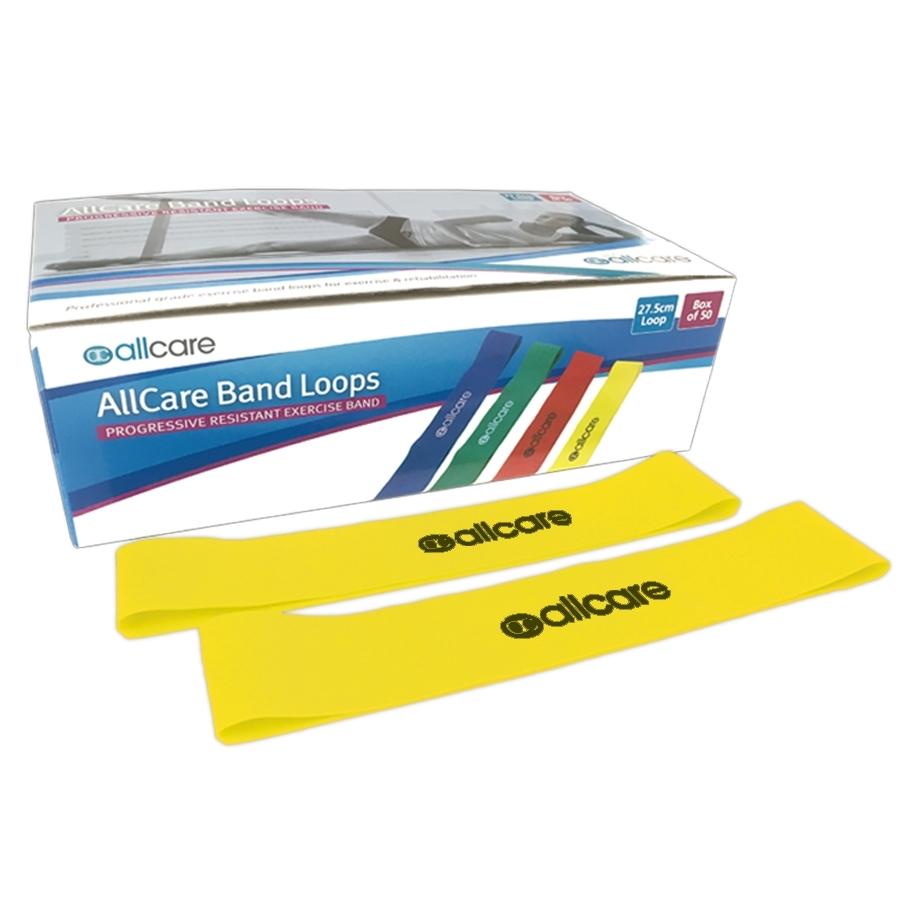 66Fit AllCare Resistance Band Loops - 23.5cm (9.25 Inch) Exercise Bands for Strength Training, Physical Therapy & Home Workouts - Set of 50 Latex-Free Fitness Bands for Men & Women