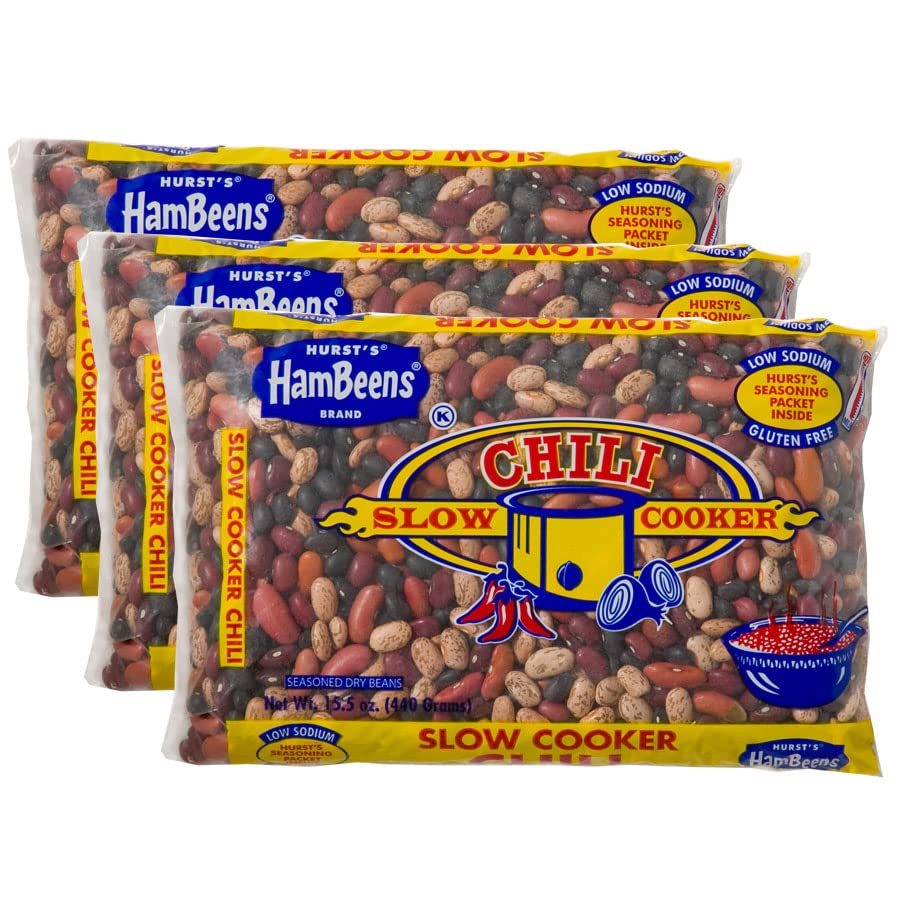 Hurst's HamBeens Slow Cooker Chili Mix, 15.5 oz (Pack of 3) - Easy Homemade Chili Recipe for Crockpot, Dutch Oven & Camping - Hearty Bean Soup for Family Dinners & Game Day Parties