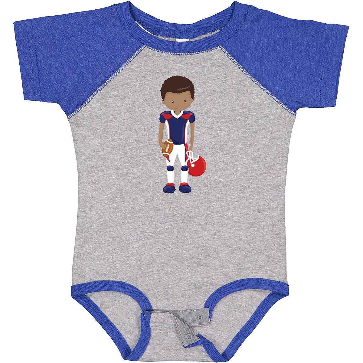 Inktastic African American Boy Rugby Player Baby Bodysuit - Cute Team Sport Outfit for Infants & Toddlers - Perfect for Game Day, Sports Events & Playtime