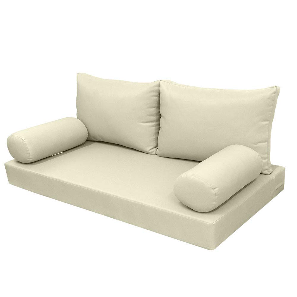 Prolinemax Style2 Queen Size 5-Piece Outdoor Daybed Set with Knife Edge Mattress, Cushions & Bolster Pillows - Perfect for Patio, Poolside & Garden Lounging AD005