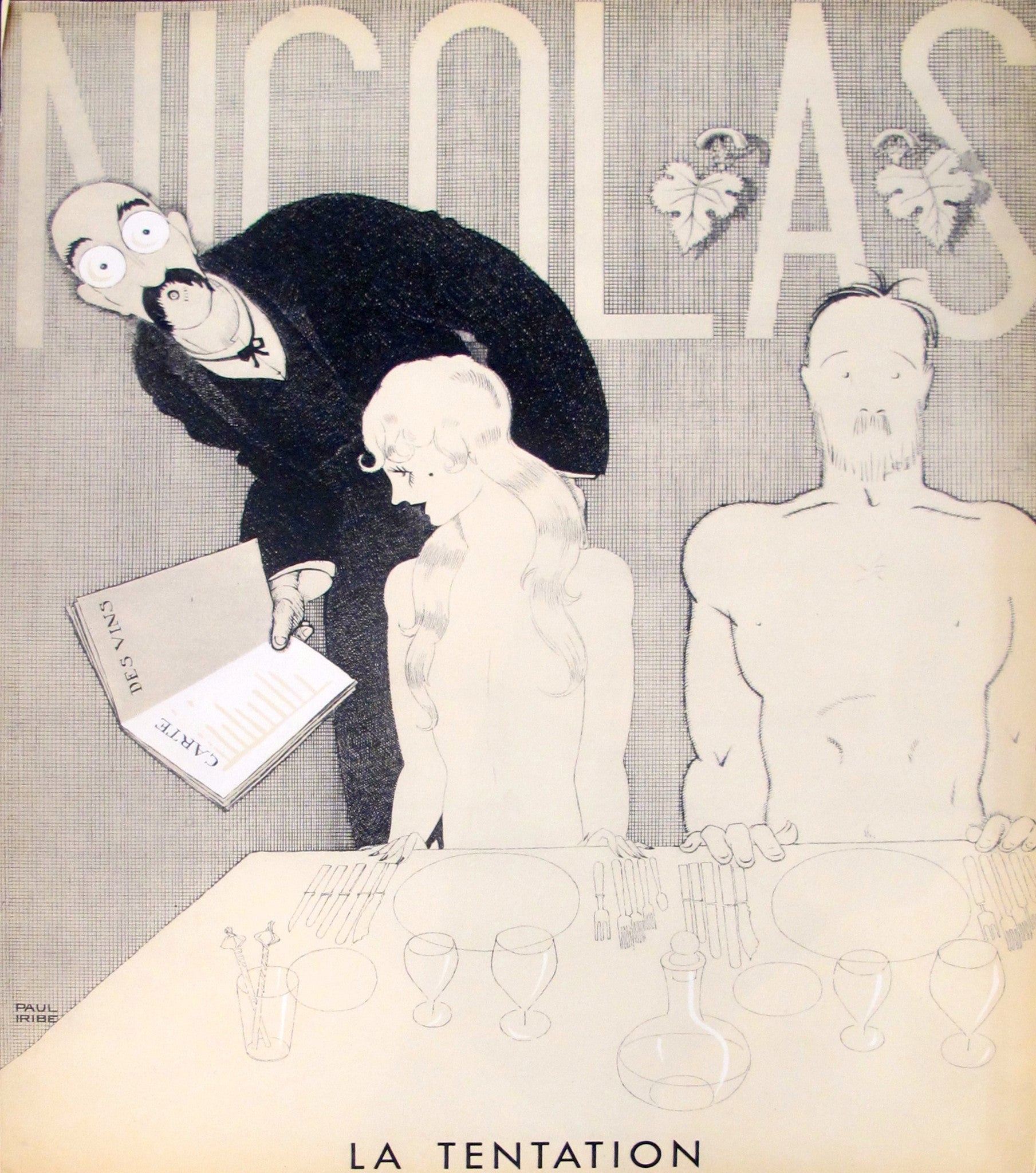 Original 1930s French Art Deco Print - Nicolas 