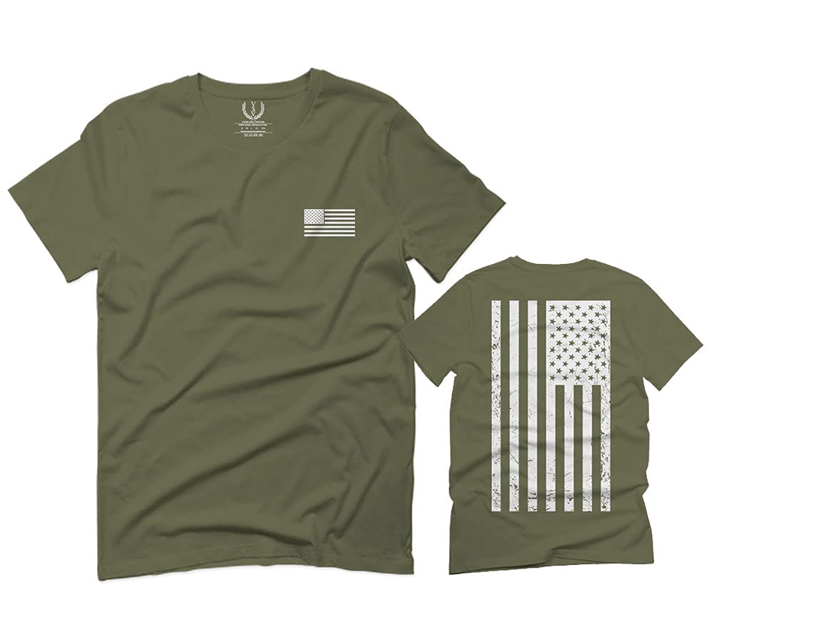 Vintage American Flag USA Patriotic T-Shirt for Men - Comfortable Cotton Tee with Distressed Design - Perfect for 4th of July, Veterans Day & Casual Wear