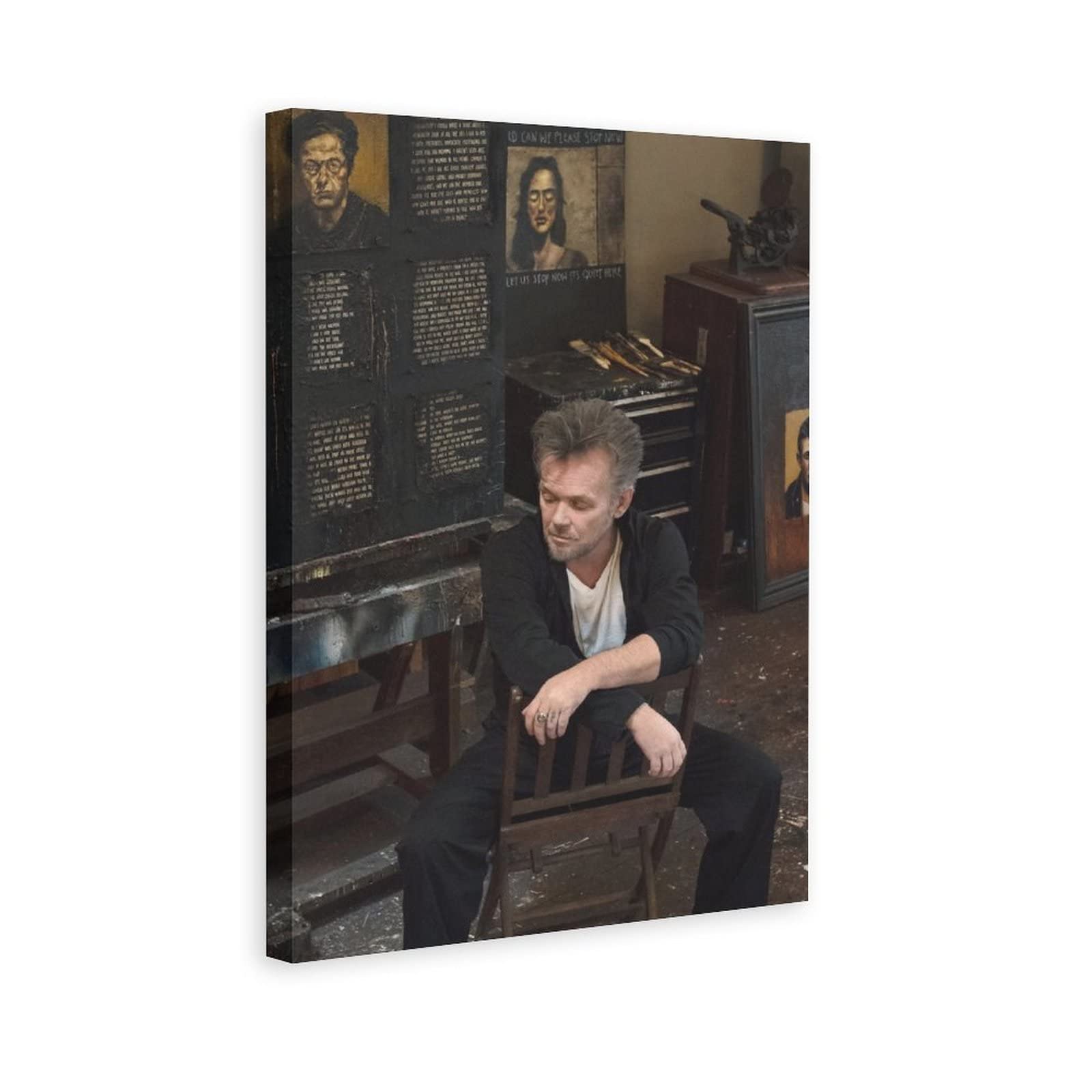 John Mellencamp Canvas Poster - Vintage Rock Singer Wall Art Decor for Living Room, Bedroom & Office - 24x36 Inch Unframed Print - Perfect Gift for Music Fans & Home Decor Enthusiasts | Ideal for Rock Music Themed Rooms & Fan Collections