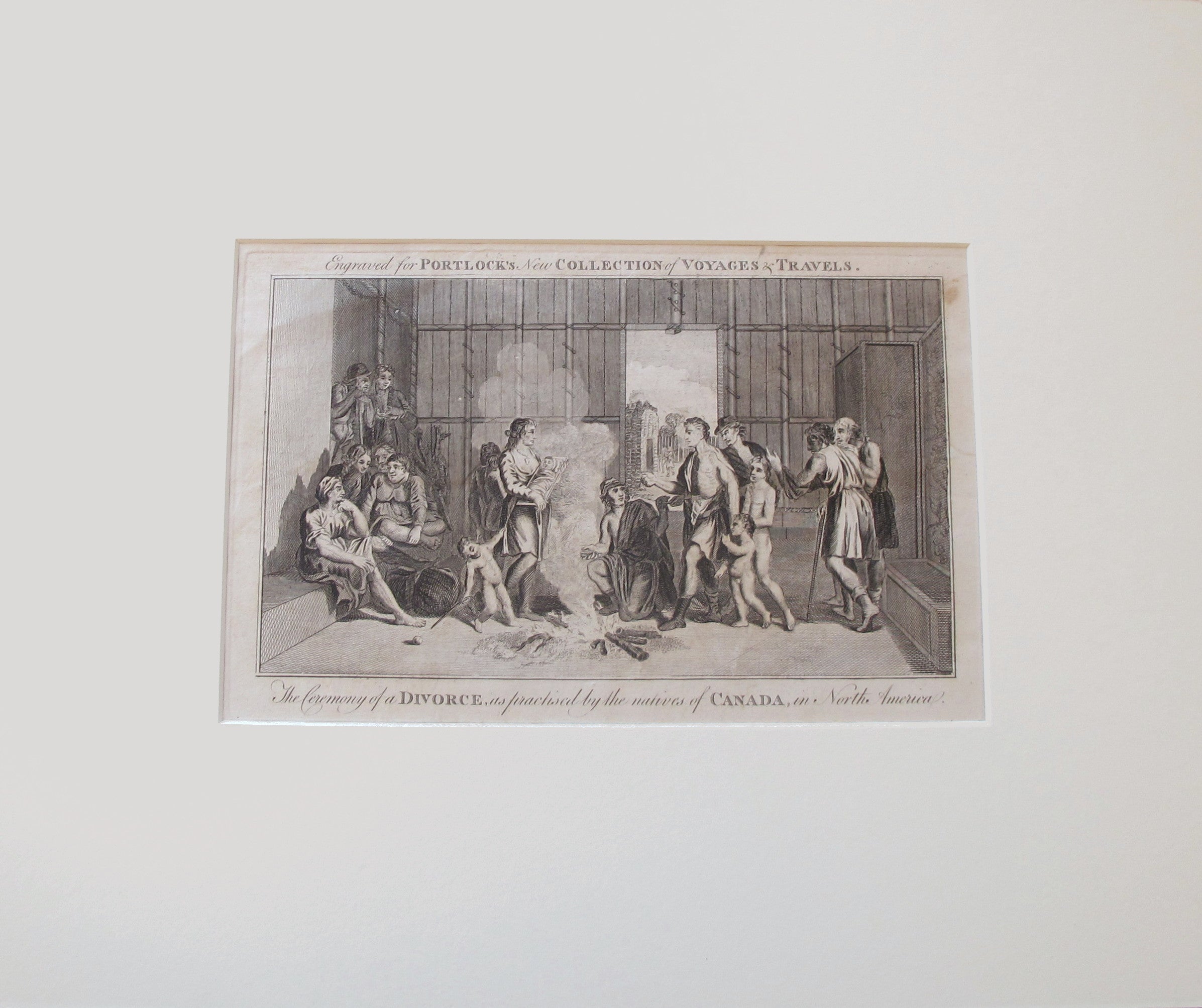 1780 British Copperplate Engraving: Native Canadian Divorce Ceremony in North America | Historical Art Print for Collectors & Decor