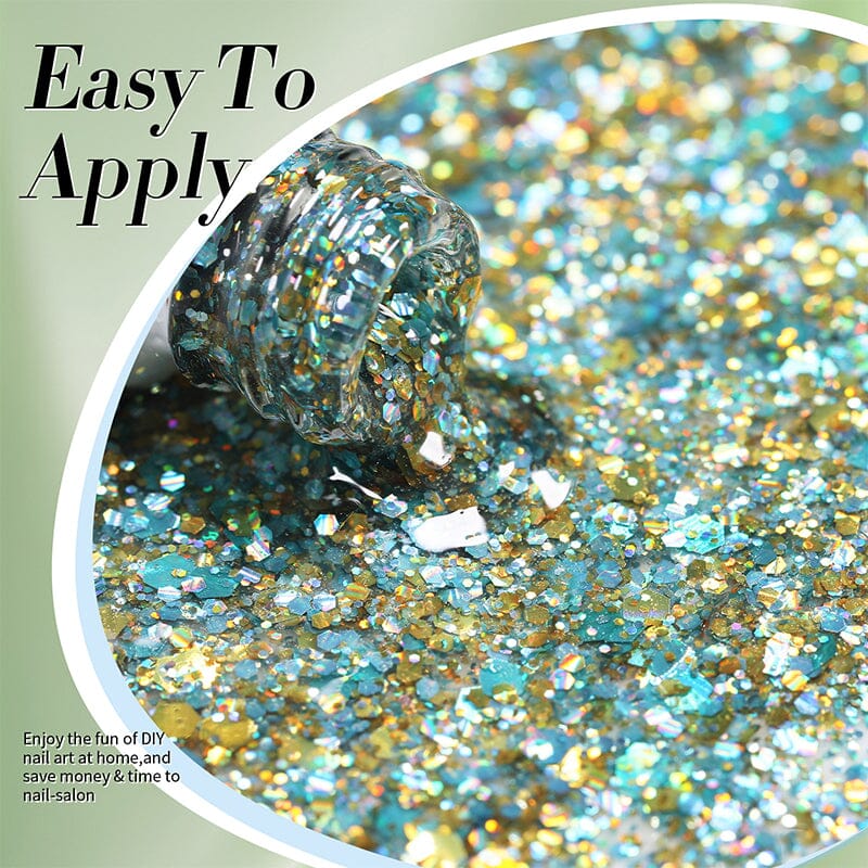 Multicolor Sequins Glitter Gel Nail Polish - SG02 Hummingbird 10ml | Long-Lasting Shine for Manicures & Pedicures | Perfect for Parties, Weddings & Special Occasions
