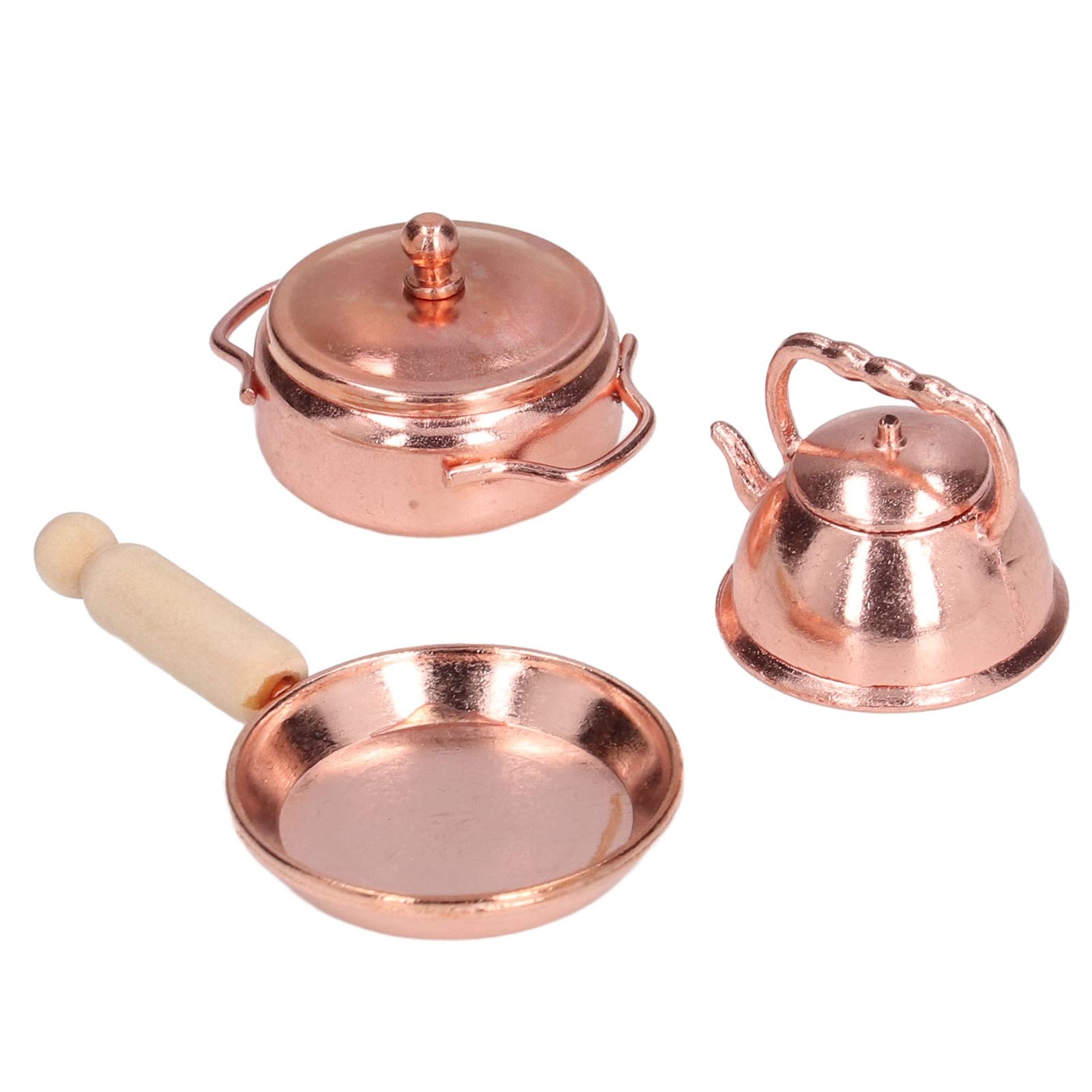 1:12 Scale Miniature Metal Dollhouse Pot Set - Realistic Kitchen Accessories for Dollhouse & DIY Miniature Scenes | Perfect for Dollhouse Decor, Collectors & Miniature Enthusiasts