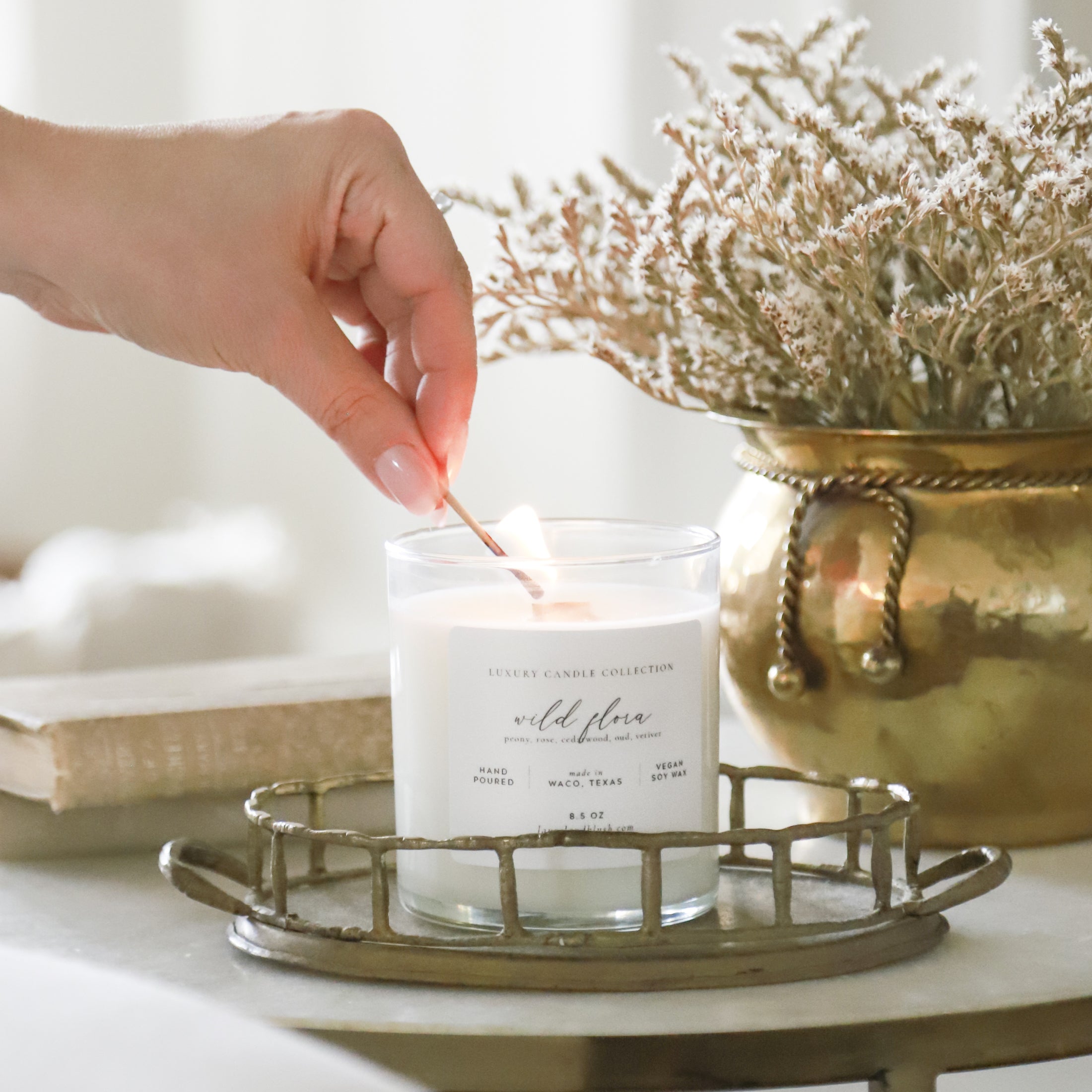 Wild Flora Scented Soy Candle - Handmade Natural Aromatherapy Candles for Relaxation, Home Decor & Gifts | Perfect for Bedroom, Bathroom & Meditation Spaces