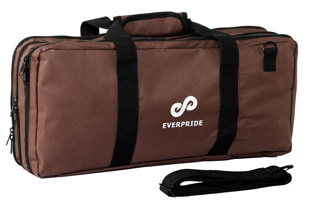 EVERPRIDE Professional 10-Piece Knife Bag Set with Edge Guards - Heavy Duty Chef Knife Roll Holds 20 Knives & Kitchen Tools - Felt-Lined BPA-Free Knife Sheaths (Knives Not Included) - Perfect for Chefs, Culinary Students & Home Cooks