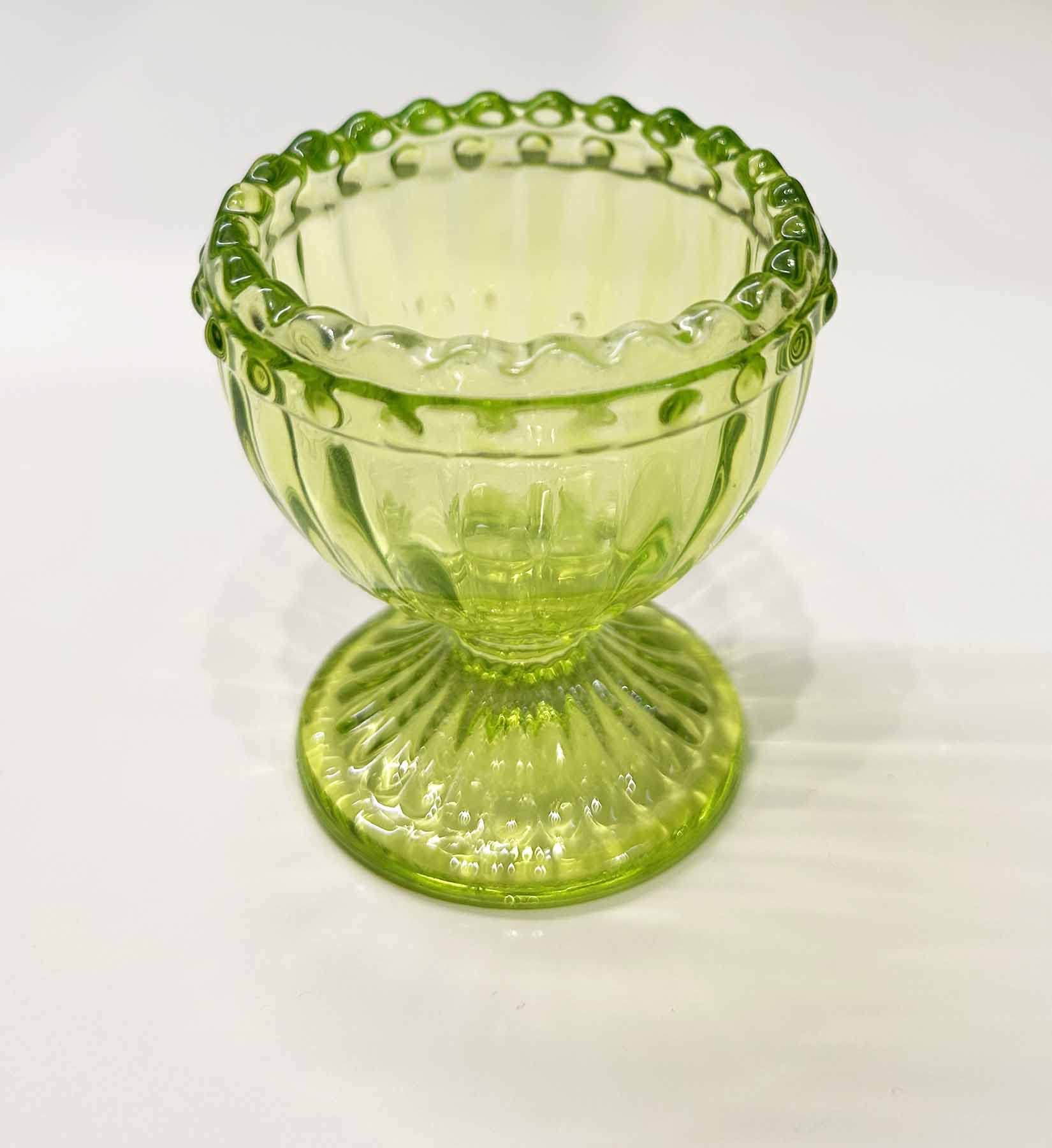 Premium Green Glass Easter Egg Cups - Set of 2 for Soft/Hard Boiled Eggs | Elegant Breakfast & Brunch Tableware, Easter Decorations & Spring Party Favors | Perfect for Easter Celebrations, Brunch Gatherings & Kitchen Decor